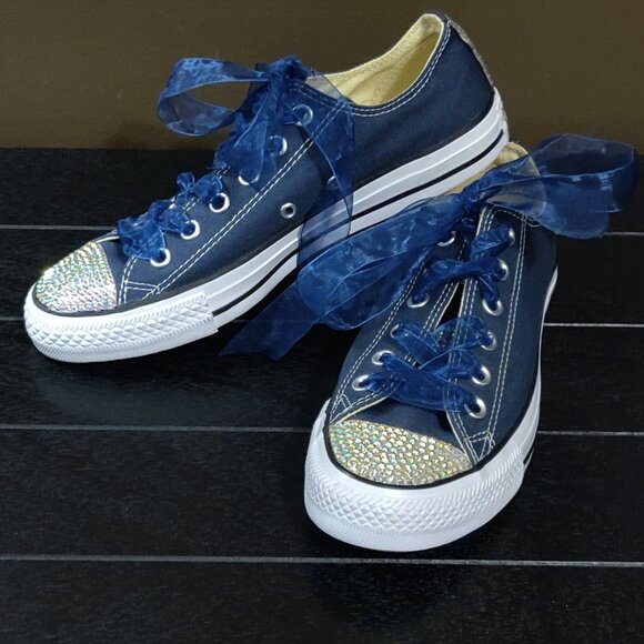 Converse All Star X Swarovski Crystal Bling Women's SIZE 8 NEW WITHOUT TAGS/BOX - Picture 1 of 9